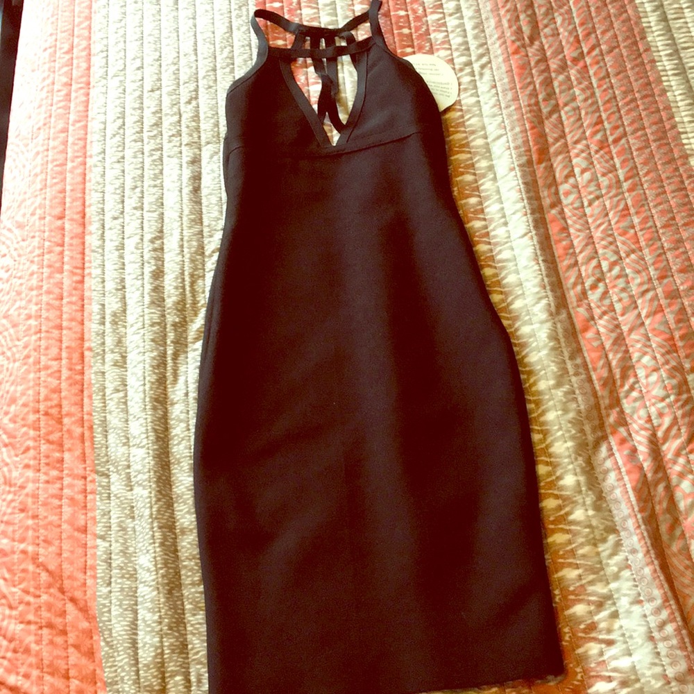 Black bandage midi dress